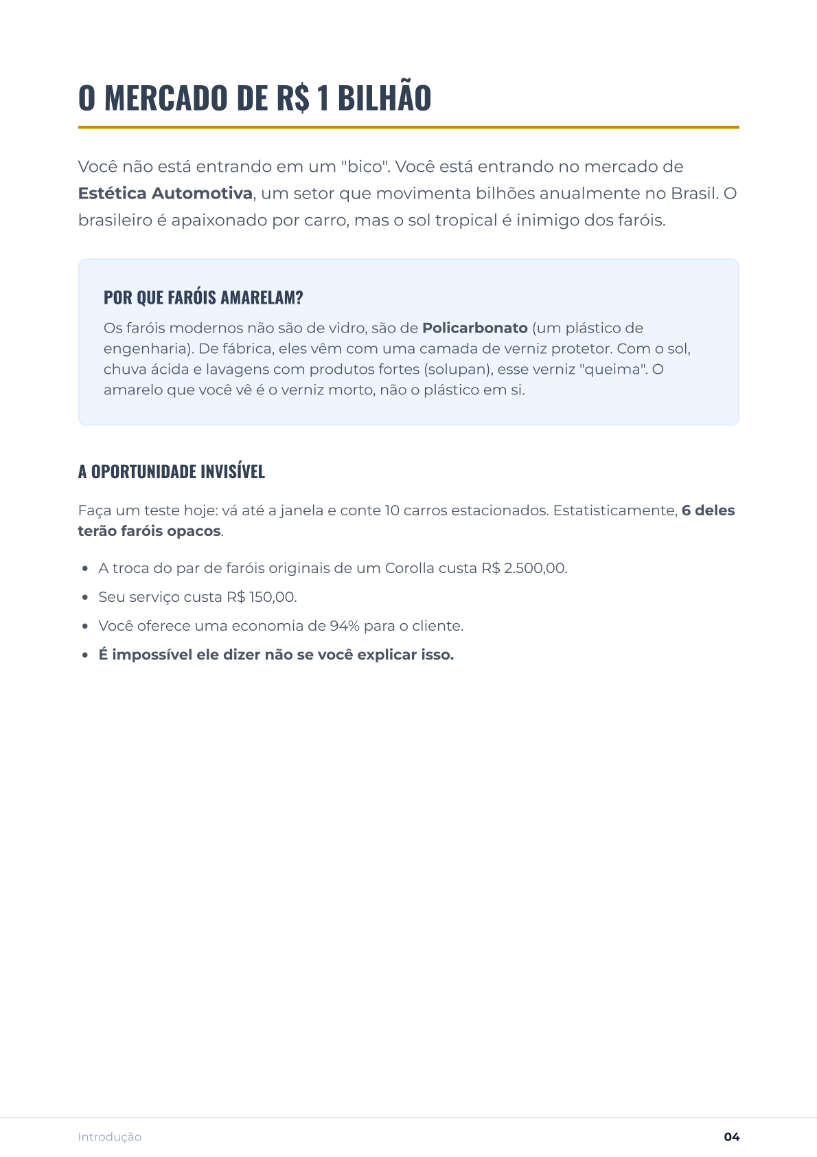 Página do manual — materiais necessários
